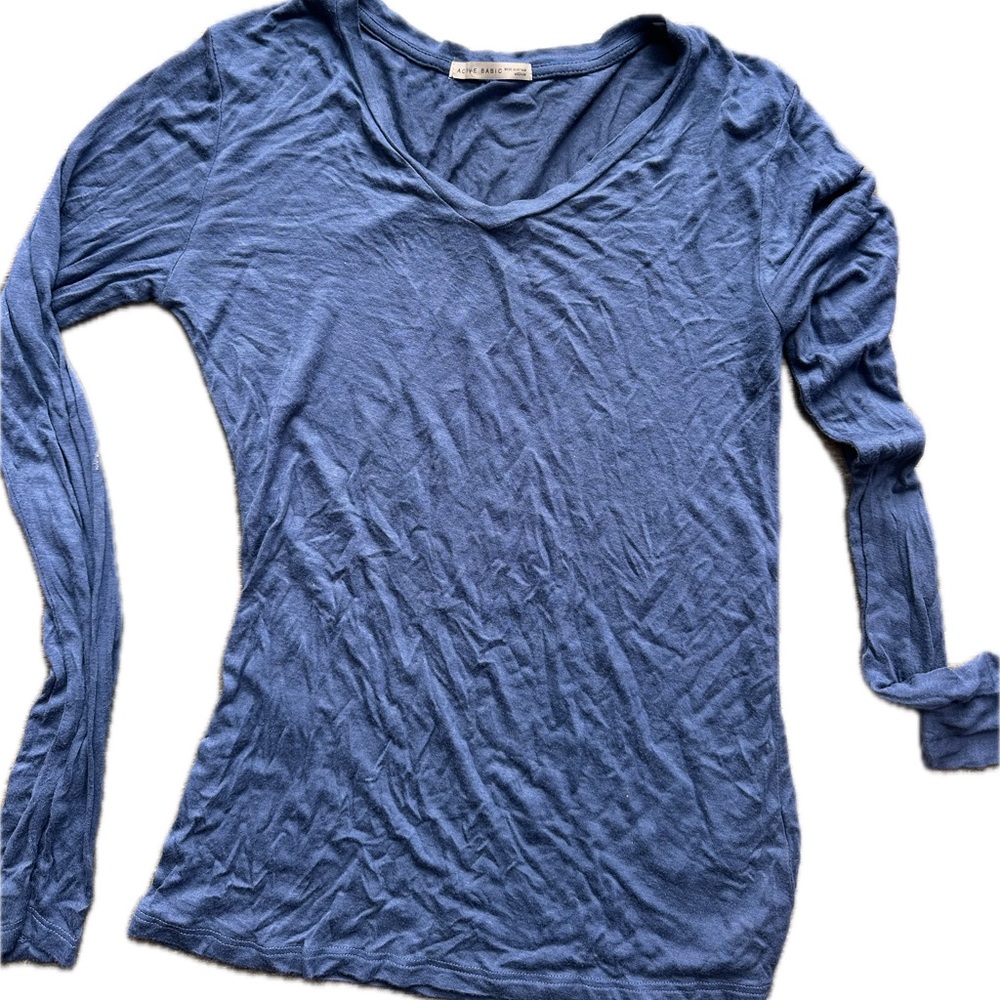Active Basic Deep Blue V-Neck Tee - image 2
